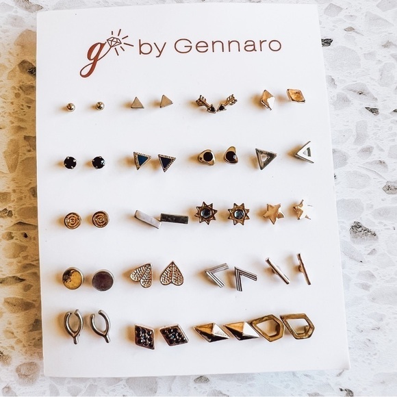 G by Gennaro Women's Gold/Silver Earrings Set NEW - Picture 1 of 6